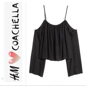 H&M Coachella Black Off the Shoulder Top size large